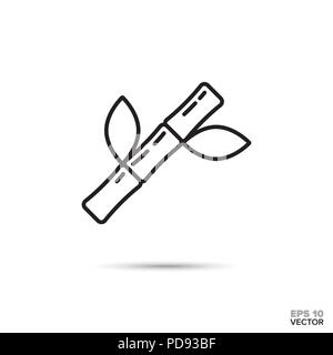 Bambus Zweig vektor Symbol Leitung. Spa und zen-Symbol. Stock Vektor