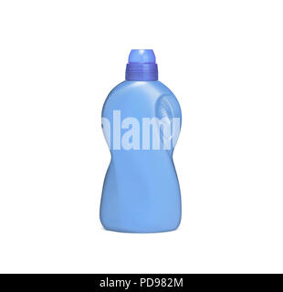 Kunststoff chemische Flasche auf weißem Hintergrund. Mit Freistellungspfad Stockfoto