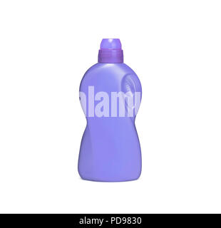 Kunststoff chemische Flasche auf weißem Hintergrund. Mit Freistellungspfad Stockfoto