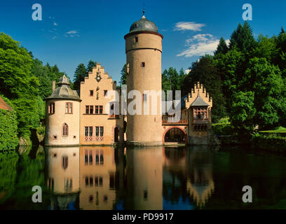 Wasserschloss Mespelbrunn im Spessart, Landkreis Aschaffenburg, Unterfranken, Bayern, Deutschland Stockfoto