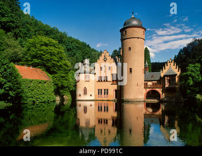 Wasserschloss Mespelbrunn im Spessart, Landkreis Aschaffenburg, Unterfranken, Bayern, Deutschland Stockfoto