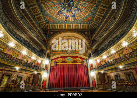 Innenraum der historischen Juarez Theater in Guanajuato, Mexiko. Stockfoto