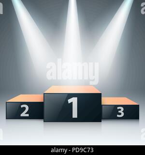 Sockel 3d realistische iconon den grauen Hintergrund. Stock Vektor