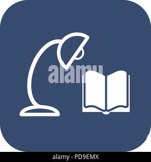 Buch und Lampe Symbol Stock Vektor