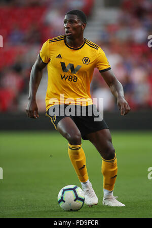 Wolverhampton Wanderers' Kortney Hause während einer Saison Testspiel in der Bet365-Stadion, schüren. Stockfoto