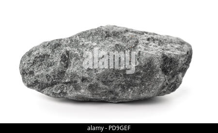 Einzelne Granitsteine Boulder isoliert auf weißem Stockfoto