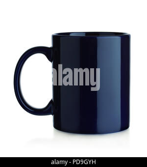 Dark Blue Becher isoliert auf weißem Stockfoto