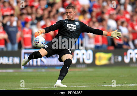 West Bromwich Albion Torhüter Sam Johnstone während der Sky Bet Championship Match an der Stadt Boden, Nottingham. Stockfoto