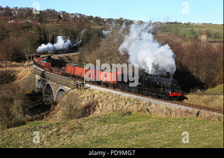 43924 Köpfe weg von oakworth an Mytholmes 7.3.14 Stockfoto