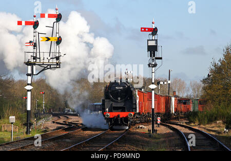 92220 Evening Star Köpfe weg von Swithland Abstellgleise auf der GCR 18.4.15 Stockfoto