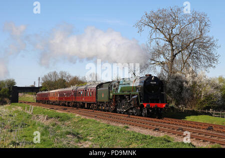 92220 Evening Star Pässe Woodthorpe auf der GCR 18.4.15 Stockfoto