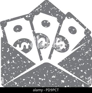 Grunge icon-Geld Umschlag Stock Vektor