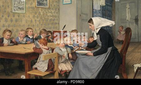 Albert Anker Kinderkrippe sterben. Stockfoto