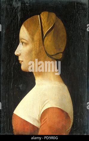 Ambrogio De Predis - junge blonde Frau, nach links. Stockfoto