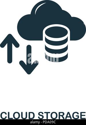 Cloud Storage creative Symbol. Einfaches element Abbildung. Cloud Storage Konzept symbol Design von web development Sammlung. Für mobile verwendet werden. Stock Vektor