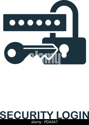 Sicherheit Login Creative Symbol. Einfaches element Abbildung. Sicherheit Login Konzept symbol Design von web development Sammlung. Kann für mobil verwendet werden. Stock Vektor