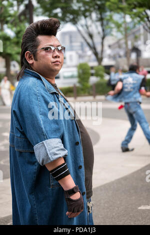 Japan, Insel Honshu, Kanto, Tokio, rockabilly Tänzer im Yoyogi Park. Stockfoto