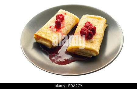 Pfannkuchen mit Marmelade auffüllen Stockfoto