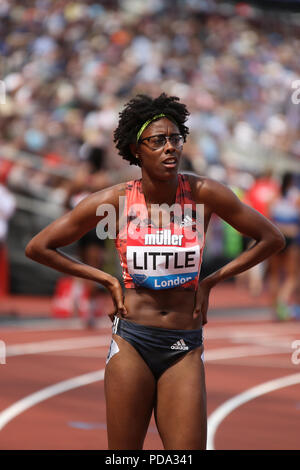 Shamier wenig von den USA gewinnt der Frauen 400 m Hürden bei den 2018 Muller Geburtstag Spiele in London Stockfoto