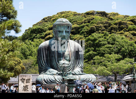 Japan, Insel Honshu, Kanto, Kamakura, der grosse Buddha von Kotoku-in. Stockfoto