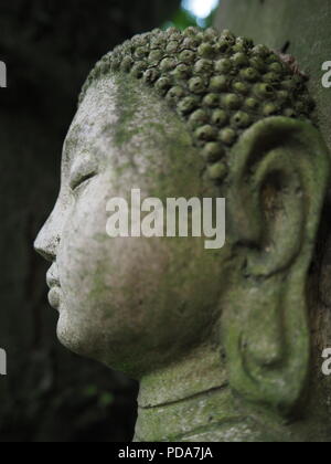 Buddha Gesicht Nahaufnahme im Profil Stockfoto