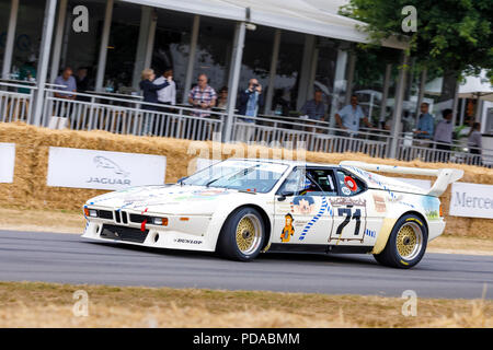 1979 BMW M1 Procar Sport Racer mit Fahrer Leopold von Bayern am Goodwood Festival 2018 von Geschwindigkeit, Sussex, UK. Stockfoto