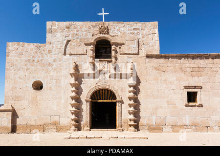 Außenansicht des Jesuiten MisioÌn de San Francisco Borja, Baja California, Mexiko Stockfoto