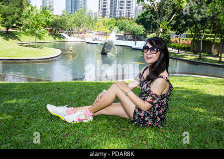 Irene portrait Shooting in Malaysia, ist sie ein Thai Girl, Bezaubernd, charmantes und voller Energie. Eine schöne Dame mein Modell geworden. Capture in Kuala Lum Stockfoto