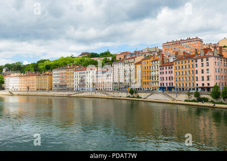 Ufer der Saone, Lyon, Rhone Alpes, Frankreich Stockfoto