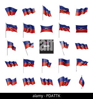 Haiti Flagge, Vector Illustration auf weißem Hintergrund Stock Vektor