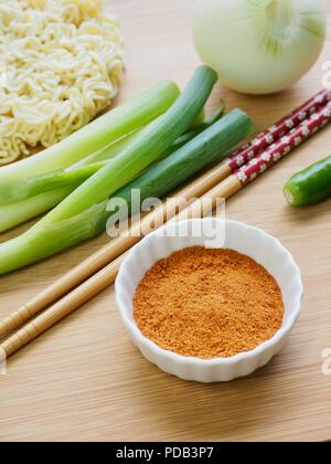 Instant ramen Pulver Suppe Stockfoto