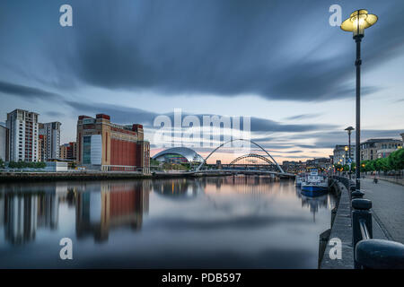 Blick auf den Fluss Tyne, der Salbei und der Ostsee in Gateshead Stockfoto