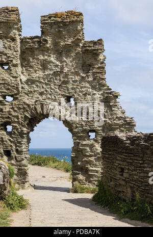 Ruinen der Burg Tintagel, Cornwall Stockfoto