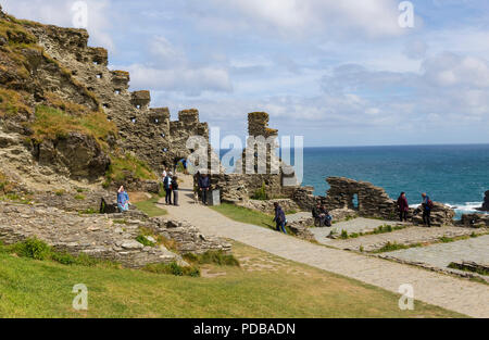 Ruinen der Burg Tintagel, Cornwall Stockfoto