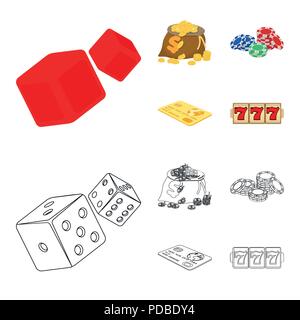 Aufregung, Erholung, Hobby und anderes Symbol in Cartoon, umriss Stil. Casino, Einrichtung, Unterhaltung, Symbole in Sammlung Stock Vektor
