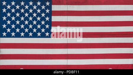 US Stars und Stripes malte auf Holzplatten Stockfoto