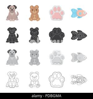 Eine unrealistische cartoon Tier Icons im Set Sammlung für Design. Spielzeug Tiere vektor Symbol lieferbar Abbildung. Stock Vektor