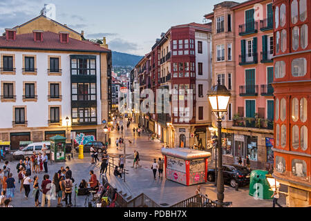 Miguel de Unamuno Square, Altstadt (Casco Viejo), Bilbao, Spanien Stockfoto