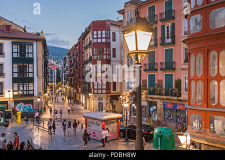 Miguel de Unamuno Square, Altstadt (Casco Viejo), Bilbao, Spanien Stockfoto