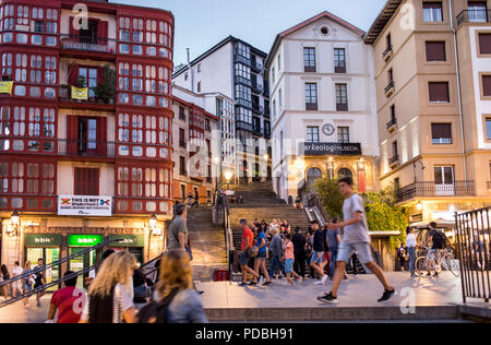 Miguel de Unamuno Square, Altstadt (Casco Viejo), Bilbao, Spanien Stockfoto