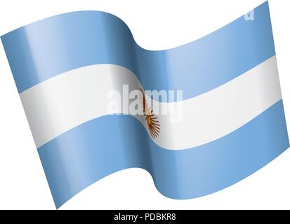 Argentinien Flagge, Vector Illustration auf weißem Hintergrund Stock Vektor