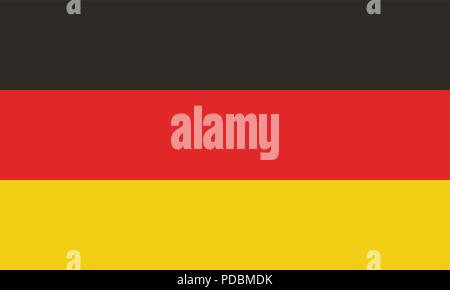 Vektor Bild für die Flagge von Deutschland, auf der Grundlage der offiziellen und dem genauen Deutsche Fahne Anteil (5:3) und Farben (Schwarz, 485 C und 7405 C) Stock Vektor