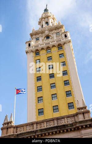 Miami Florida, Biscayne Boulevard, Freedom Tower, spanische Renaissance-Architektur, Schultze & Weaver, erbaut 1925, verziert, Symbol. Kubanische Flüchtlinge, exi Stockfoto