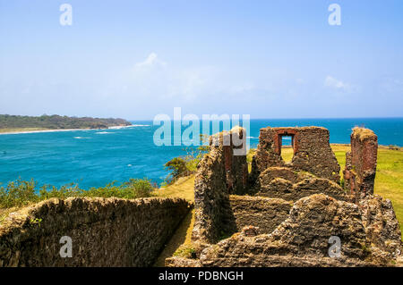 Blick in die Karibik ab Fort San Lorenzo in der Nähe von Colon in Panama Stockfoto