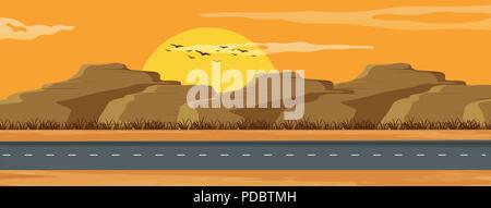 Ein Arizona road Landschaft illustration Stock Vektor