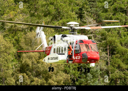 HM Küstenwache Hubschrauber fotografiert westlich von Inverness. Sikorsky S-92 Registrierung G-MCGF. Stockfoto