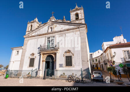 Praca Infante Dom Henrique, Fassade des Igreja, Kirche Santa Maria, Lagos, Algarve, Portugal Stockfoto