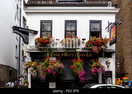 Die Mayflower Pub, Rotherhithe Dorf, London, England Stockfoto