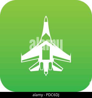 Jet fighter plane Symbol Digital Green Stock Vektor