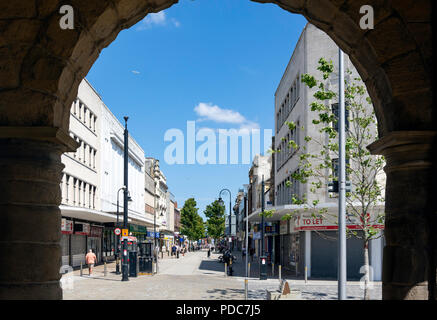 Die Fußgängerzone von King Street Market House, South Shields, Tyne und Wear, England, Vereinigtes Königreich Stockfoto